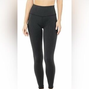 ALO Yoga Black Ribbed Leggings